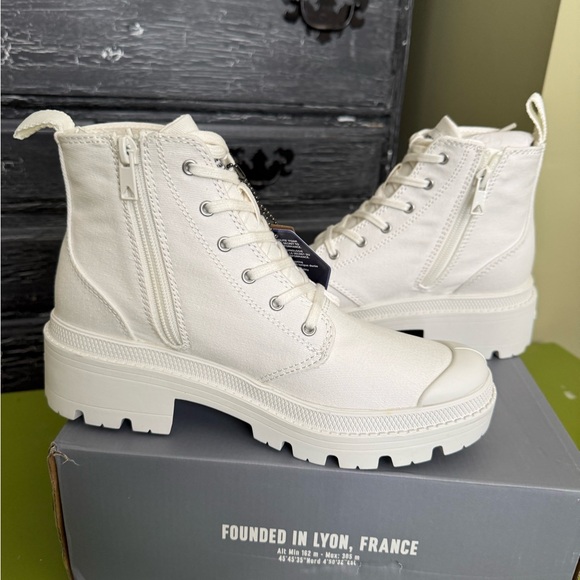 Palladium Pallabase Twill -Star White - Women’s Size 7 W - Picture 8 of 9